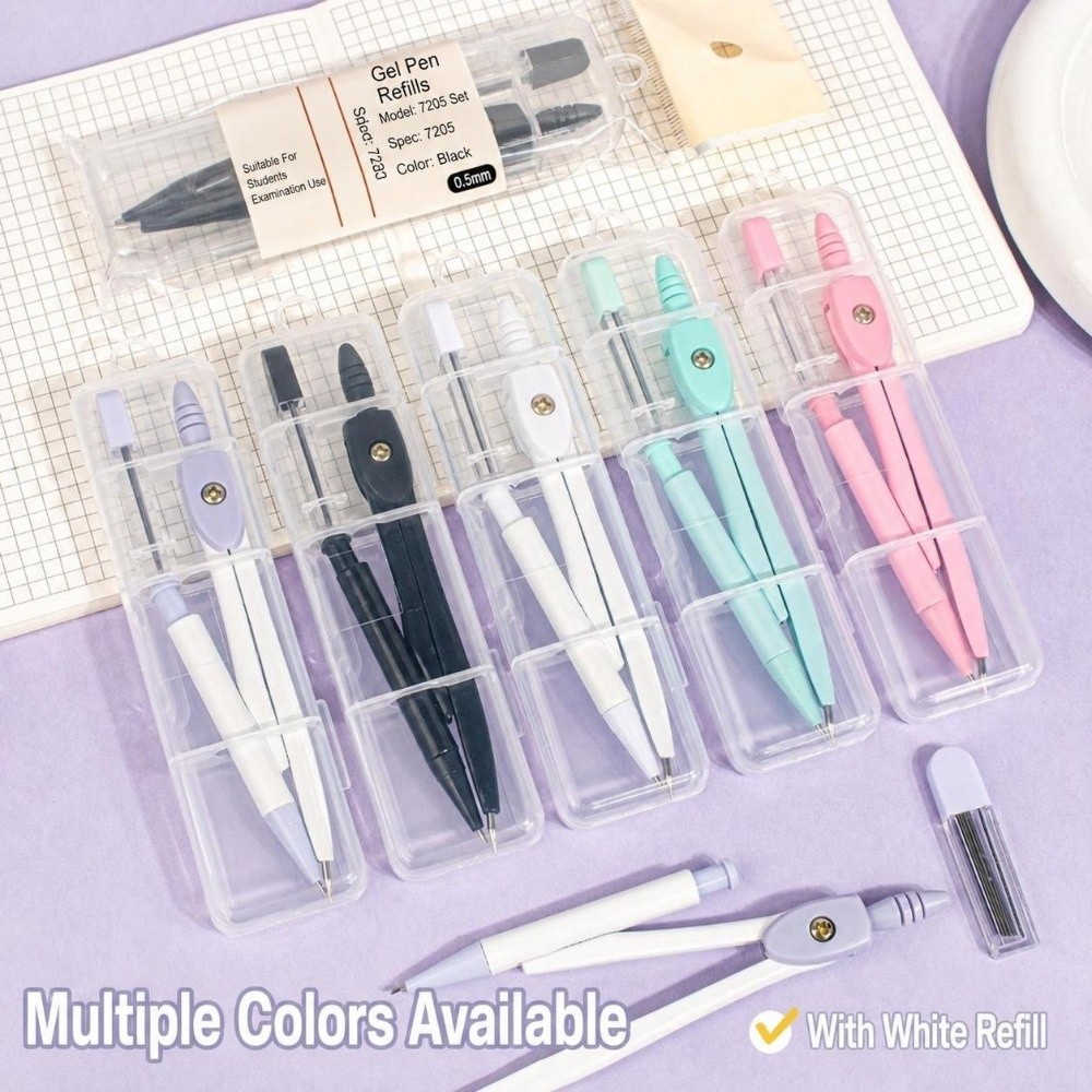 Compass Geometry Set - Portable Metal Drawing Compass Macaron Color
