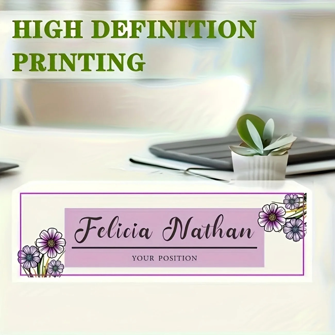 Pink‑Purple Floral Acrylic Des - Desk Name Plate review and price