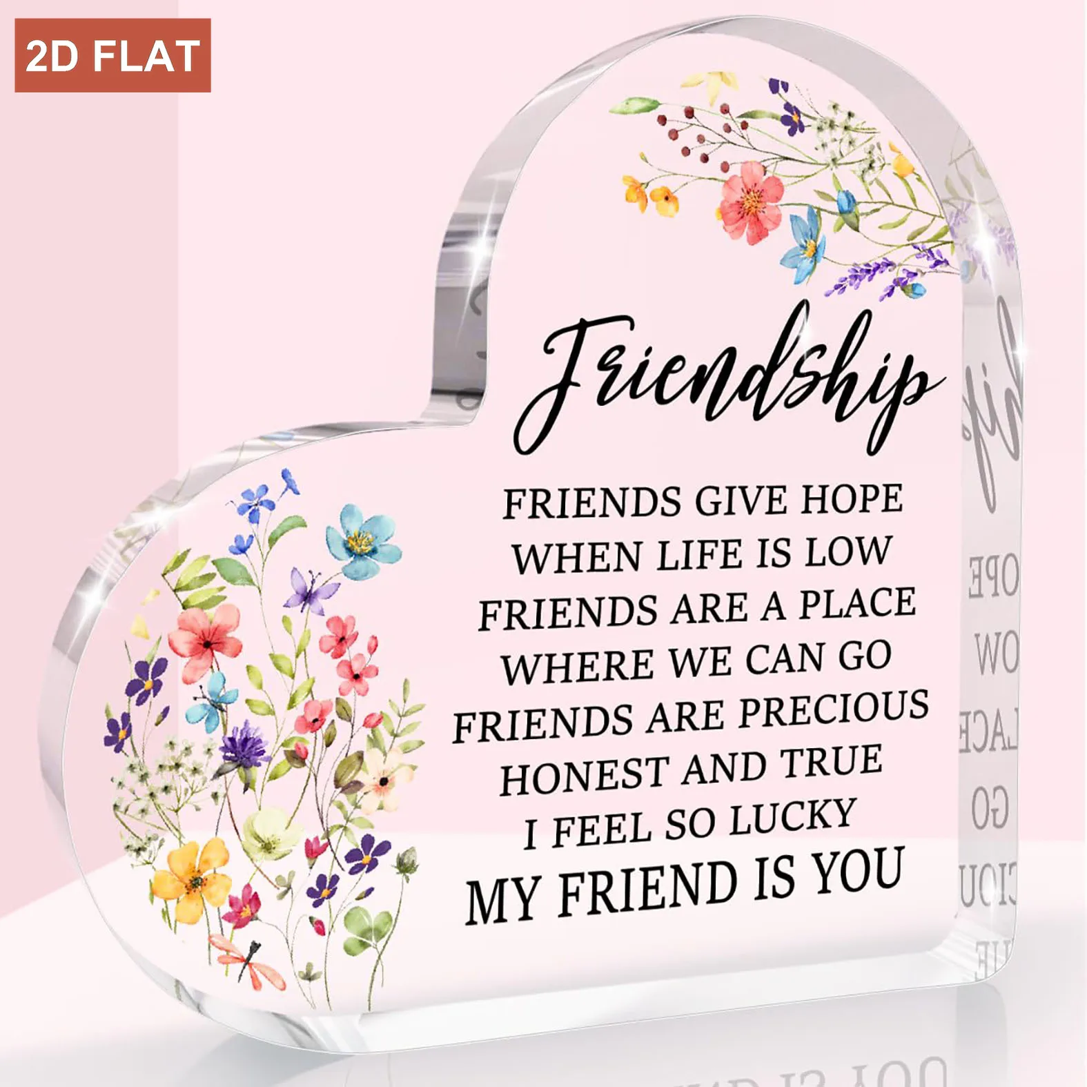 Heart-Shaped Acrylic Friendshi - Desk Name Plate review and price